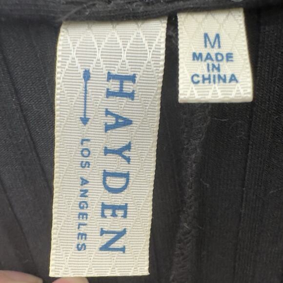 Hayden Black Ribbed Dress M Grommet Laced 3/4 Sleeve Goth Grunge Edgy Rocker Y2k - Picture 10 of 12